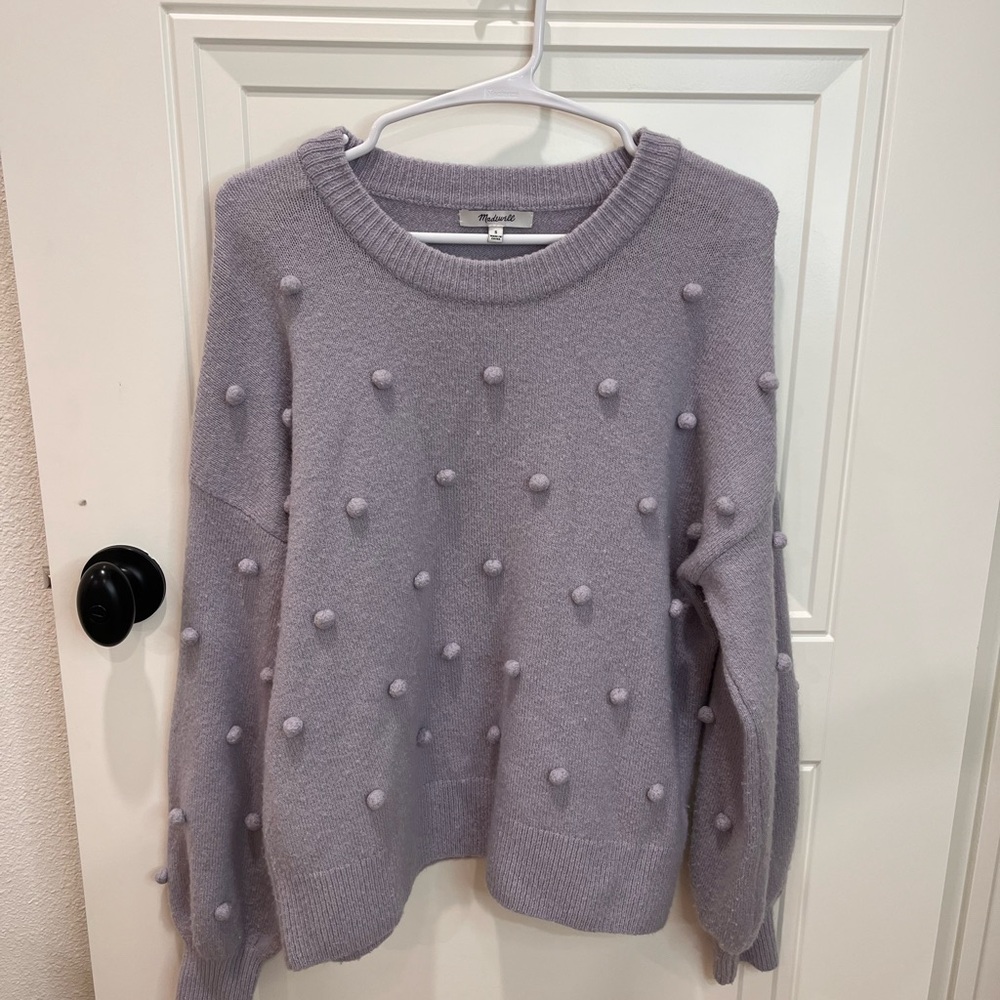 Madewell gray Pom Pom Sweater